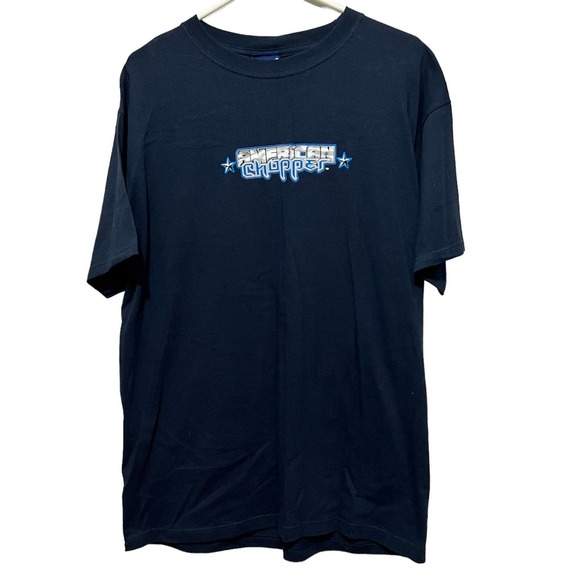 American Chopper Navy Jet Bike Mad Engine Tee Shirt LG NWT - Picture 2 of 7